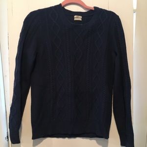Navy Cableknit Wool Madewell Sweater